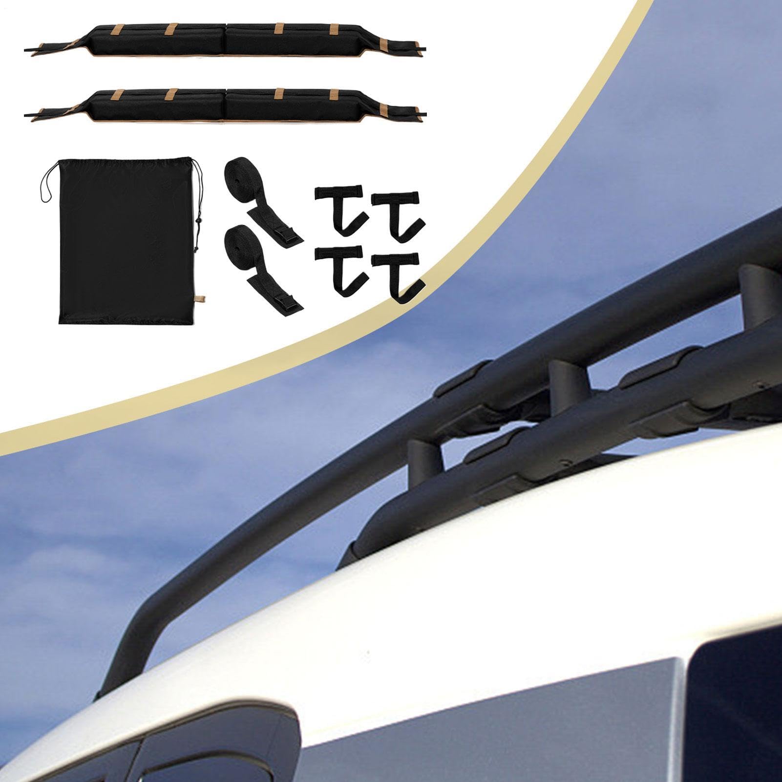 Gepäckträger-Pads für Kajak, robust, weich und rutschfest, 2 Stück | Lager Gepäckträger Paddle Board Befestigungsgurte für Kanu Surf Snowboard Kajak Auto LKW SUV Camper Road Trip C