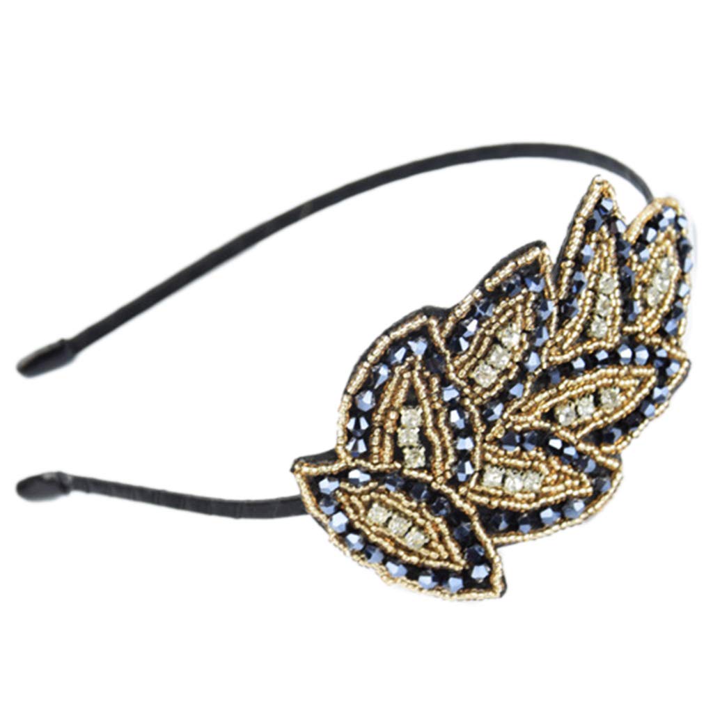 Fentency Ladies Girl Vintage 1920s Inspired Metal Alloy Headband Beaded Flapper Faux Crys