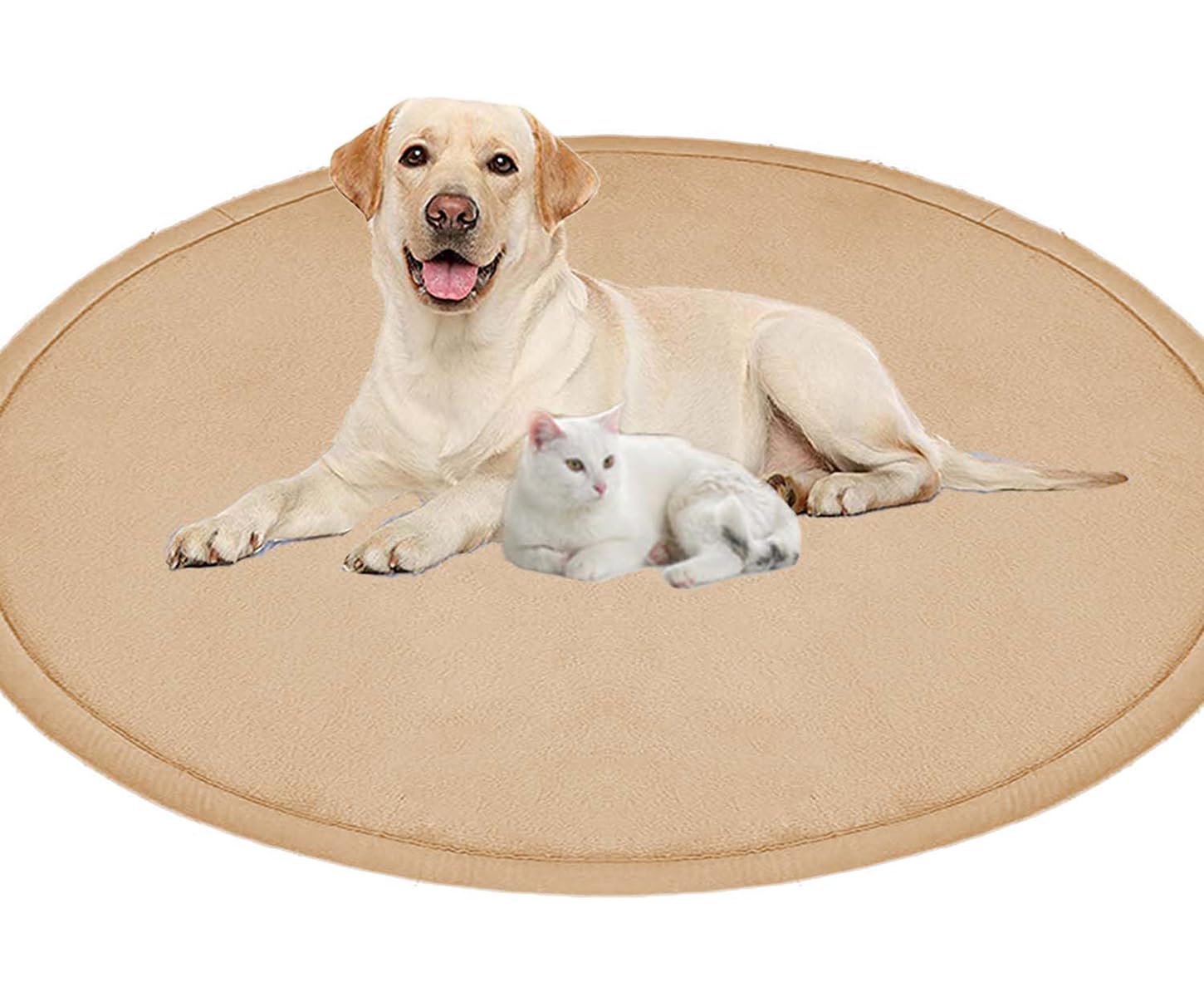 Großes Hundebett, Haustiermatte, rund, weich, warm, Korallensamt, rutschfester Teppich, beruhigend, für den Innenbereich, waschbar, Hundekissen, Bodenmatte (140 cm, Dunkelgrün)