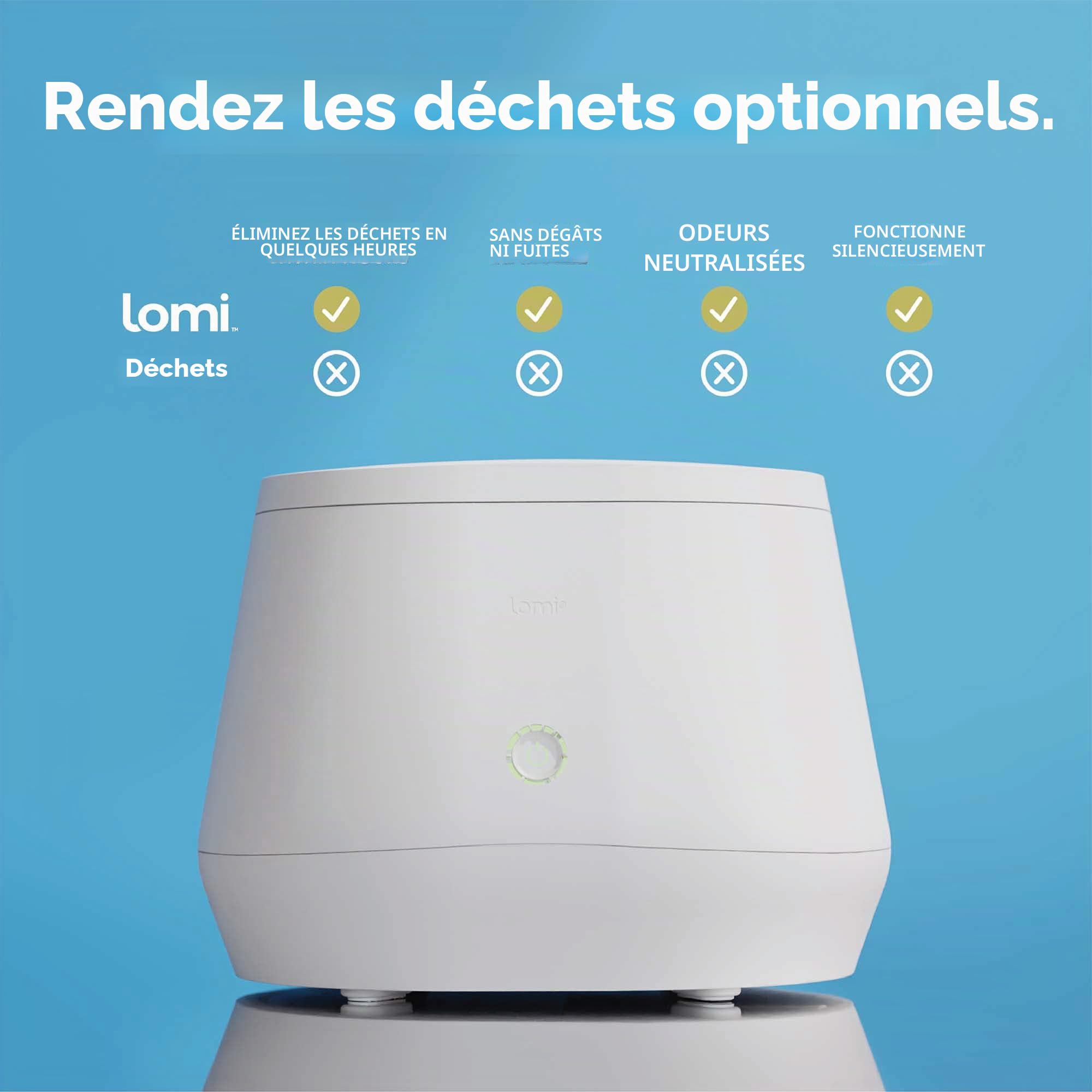 LOMI Le Premier composteur Intelligent de déchets de Cuisine au Monde | Transformez Les déchets en compost avec Un Seul Bouton avec bac à compost électrique de comptoir par Pela Earth