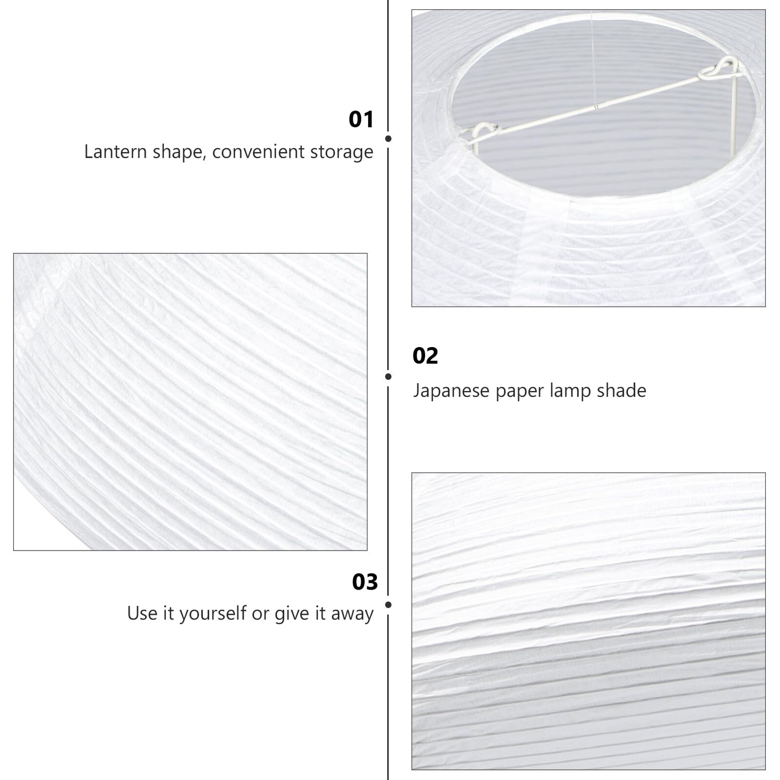 Paralume in Carta di Riso Bianco per Lampada a Sospensione | Installazione Semplice, Ammorbidisce la Luce, per Camera da Letto e Studio