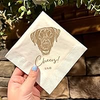 Vista 5 de Servilletas de boda con ilustraciones de perros de lujo, servilletas de boda personalizadas, servilleta de bar de cóctel para recepción, despedida