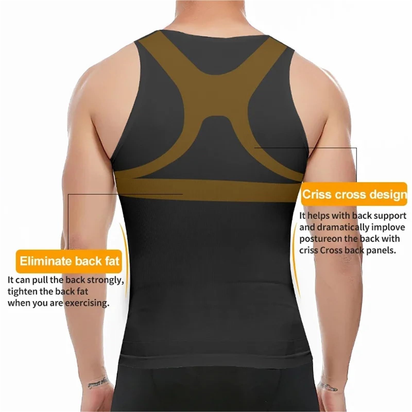 Fajas Reductoras Shapewear Camiseta moldeadora de cuerpo adelgazante for hombre, ropa moldeadora de abdomen, camiseta de compresión for ocultar las camisetas sin mangas de entrenamiento, camisetas int