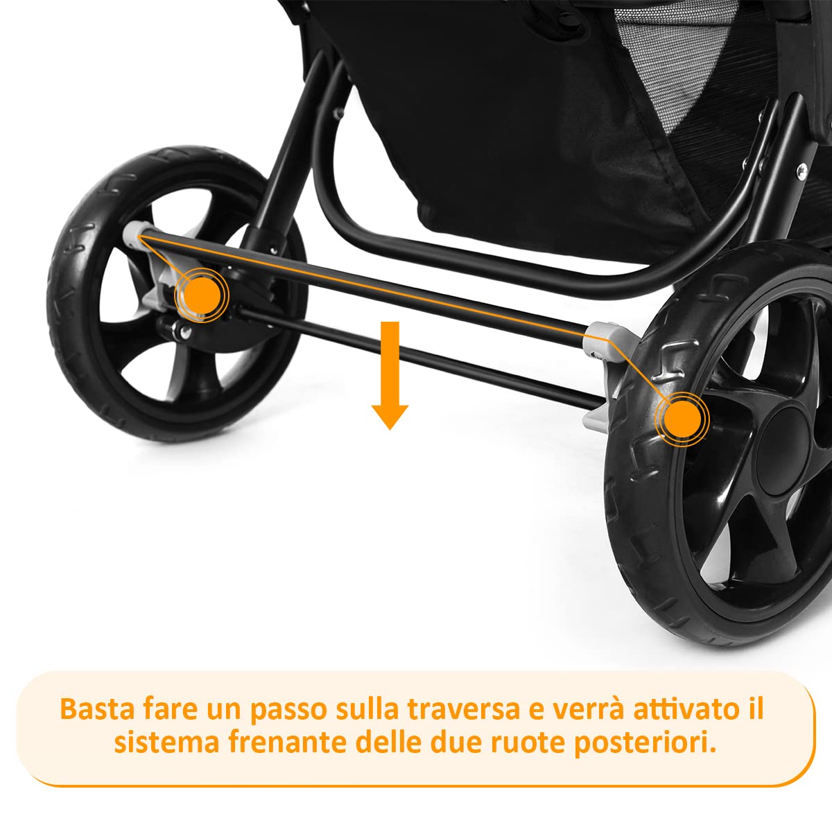 GYMAX Passeggino Gemellare Doppio/Fratelli di Età Diverse, Pieghevole Leggero, Tendalino/Schienale Regolabili, Portata di 15kg+15kg (Grigio, Verticale)
