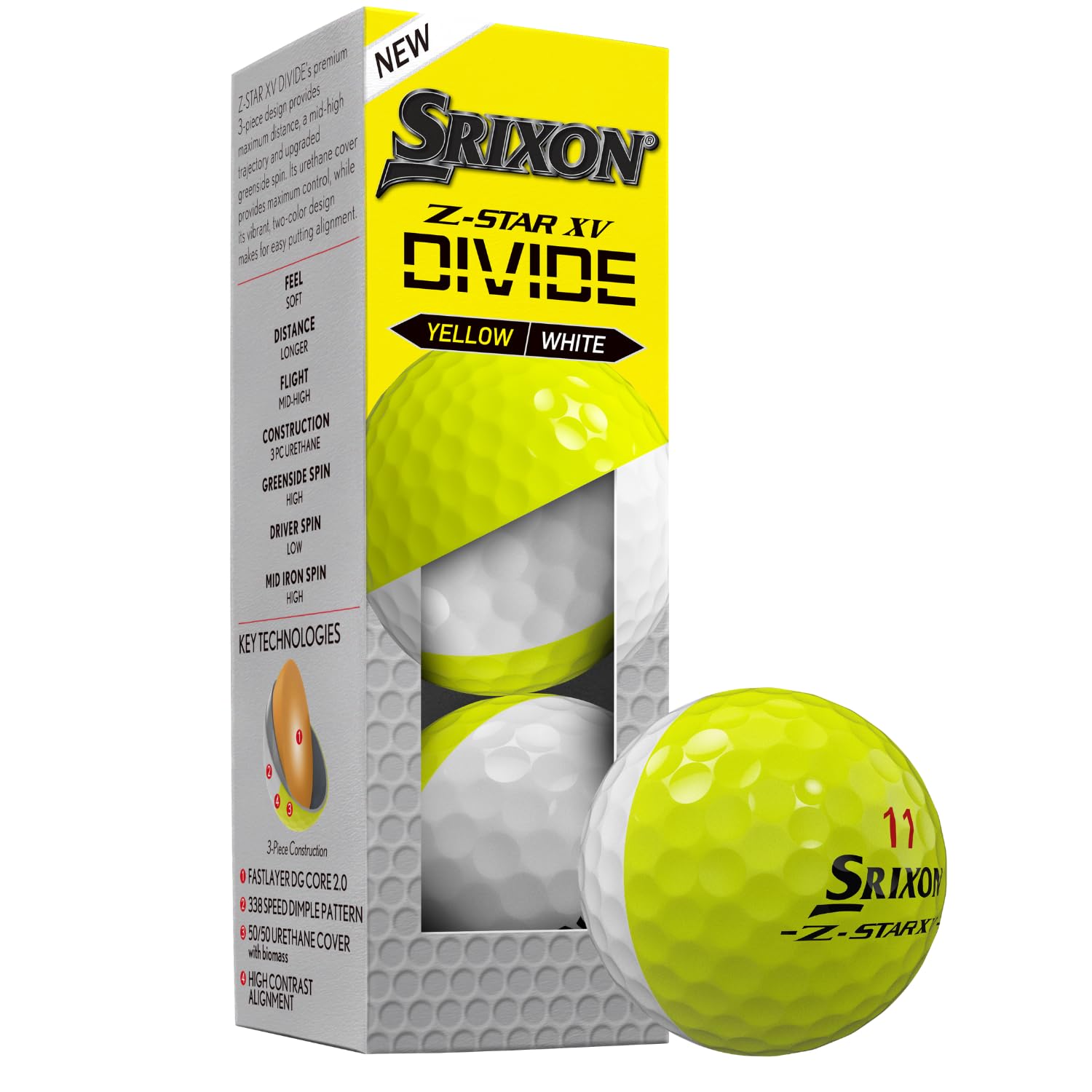 Amazon.co.jp: Srixon Z-Star XV Divide ゴルフボール、Z-Star 9