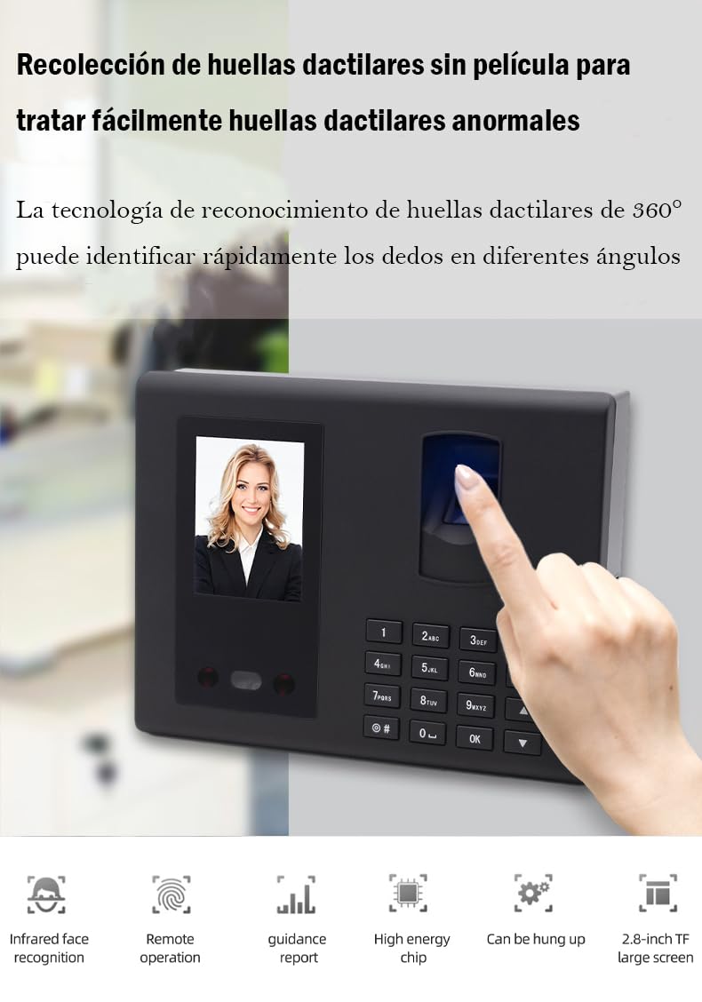 Aktivstar Macchina Scheda di Assistenza Biometrica Lettore Impronte Digitali Controllo Assistenza Sistema Spagnolo Senza Internet, Senza Costi