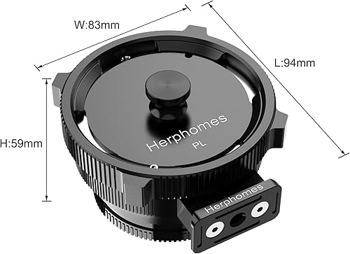 Miniatura 7 de PL-EOS R Adaptador de montaje de lente para cámaras PL a Canon EFR: cámaras EOS R, RF, R5, R6, R7, etc., con una tapa de metal trasera y una tapa