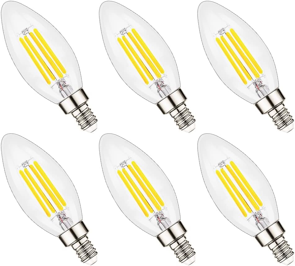 ELINKUME E14 LED Bulb, E14 Pointed Filament LED lamp, 3.8W, 220V, 40W