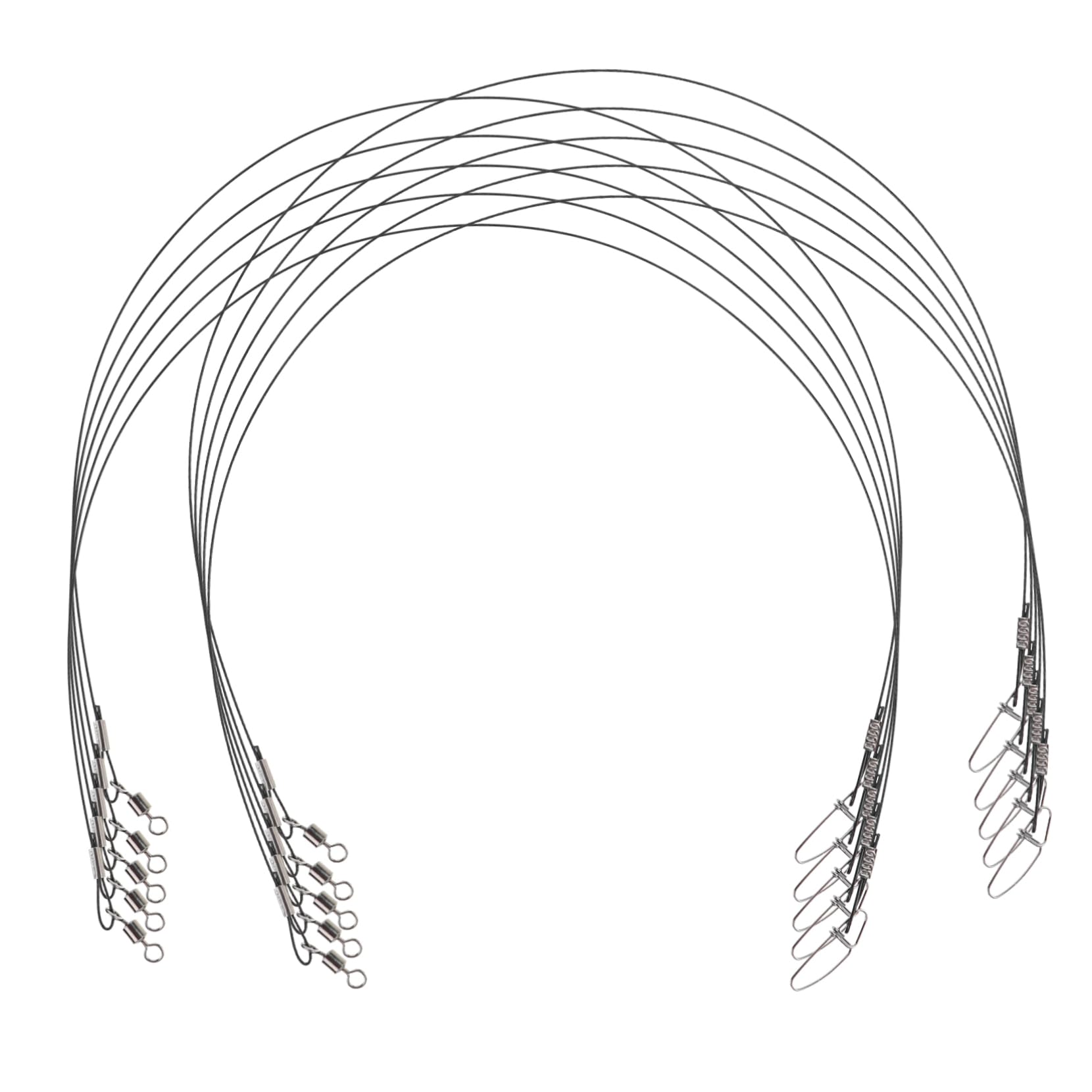 Totority Heavy Duty Saltwater Fishing Leaders 10pcs Steel Wire Leaders with Line 50cm Length for Fishing Rigs