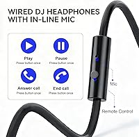 Vista 5 de OneOdio Hi-Res Auriculares de sobreoído para monitorización y mezcla en estudio, aislamiento de sonido, almohadillas de piel de proteína, unidad