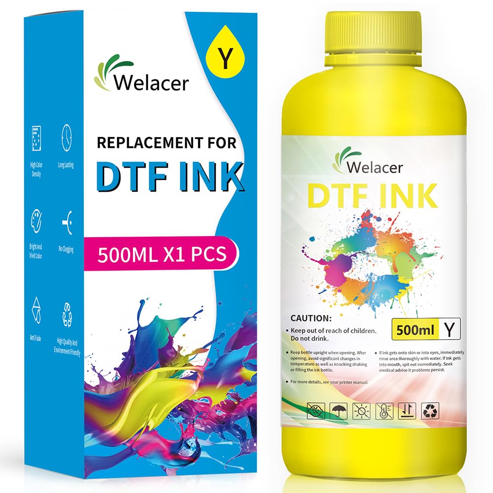 DTF Ink Yellow 500ml Heat Transfer Ink Refill ET-8550 I3200
