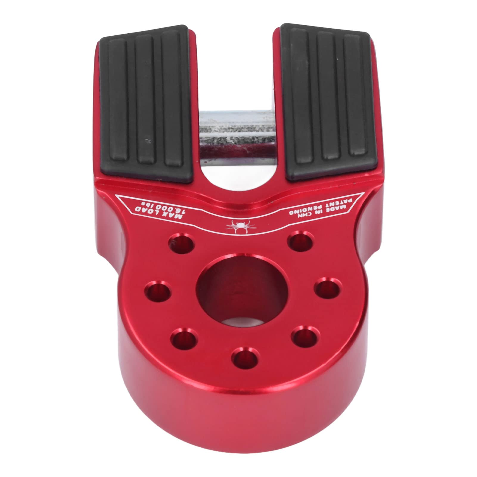 Soporte de grillete Plano, Gancho de cabrestante de 16000lb de Carga con Protector Lateral de Goma, aleación de Aluminio para camionetas UTV SUV, recuperación de Remolque de vehículos(Rojo)