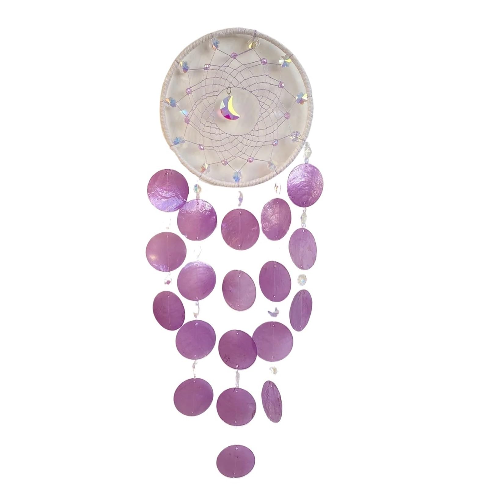 Ppqiru Purple 2Pcs Wind Shell Chime Crystal Stone Handicrafts Room Bedroom Decoration Pendant For Decoration(Purple)