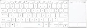 Rii K22S 2.4G Wireless and Bluetooth Touch TV Keyboard with Easy Media Control and Built-in Touchpad,Stainless Steel Compact Keyboard for Windows, Android, Chrome OS, Laptop, Tablet - White