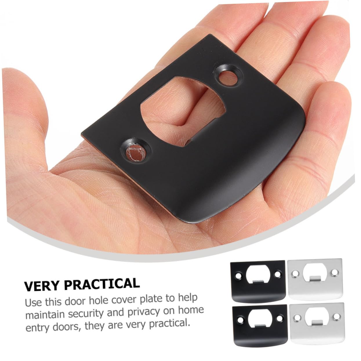 Hemobllo 5 Ensembles Guide De Serrure De Porte Intérieur Gâches De Sécurité Pour Portes Extérieures Loquet Plaque De Renfort De Porte Avant Plaque De Grève Acier Inoxydable 4 Pièces * 5