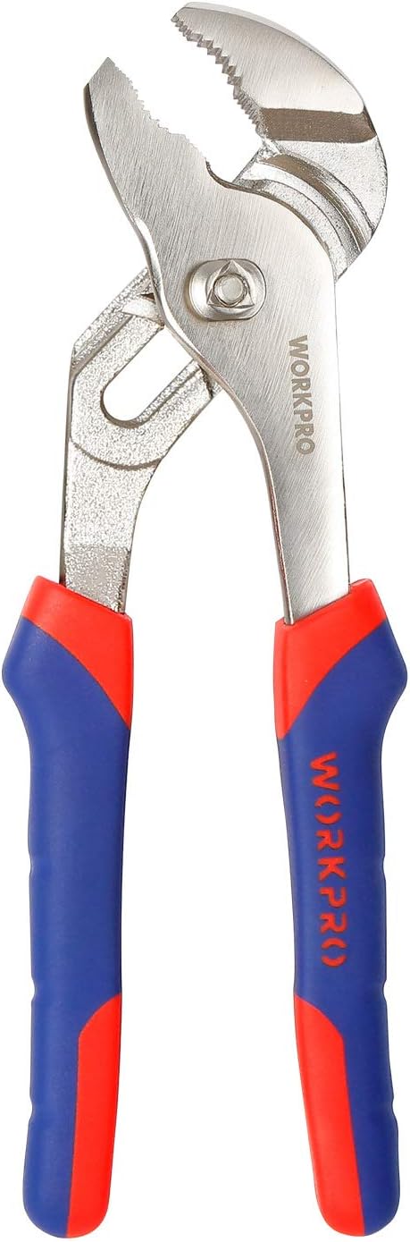 WORKPRO 8-inch Adjustable Water Pump Pliers, Groove Joint Pliers for Home Repair, Gripping, Nuts, Bolts, Pipe & Fittings
