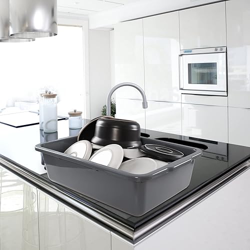 Miniatura 5 de Juego de 4 bandejas de autobús comerciales grandes de 34 litros, bandejas de plástico para caja de autobús