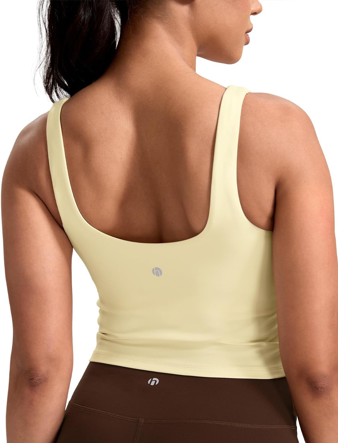 HeyNuts Zeal Bra Womens Scoop Neck Longline Sports Bras, U Back Workout Yoga Crop Tank Tops Padded A-D Cups *Updated Fit