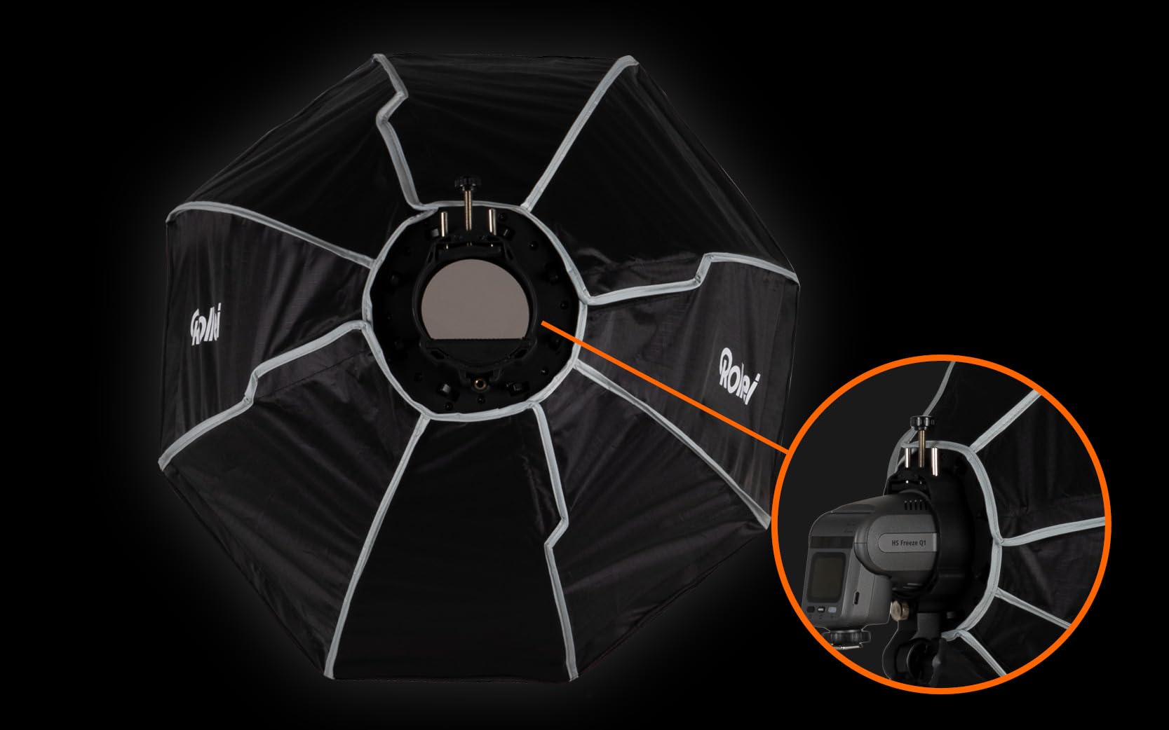 Rollei Softbox per flash a scatto, 50 cm, illuminazione perfetta, alta compatibilità, luce morbida, facile da montare, compatto e leggero, con diffusore e griglia
