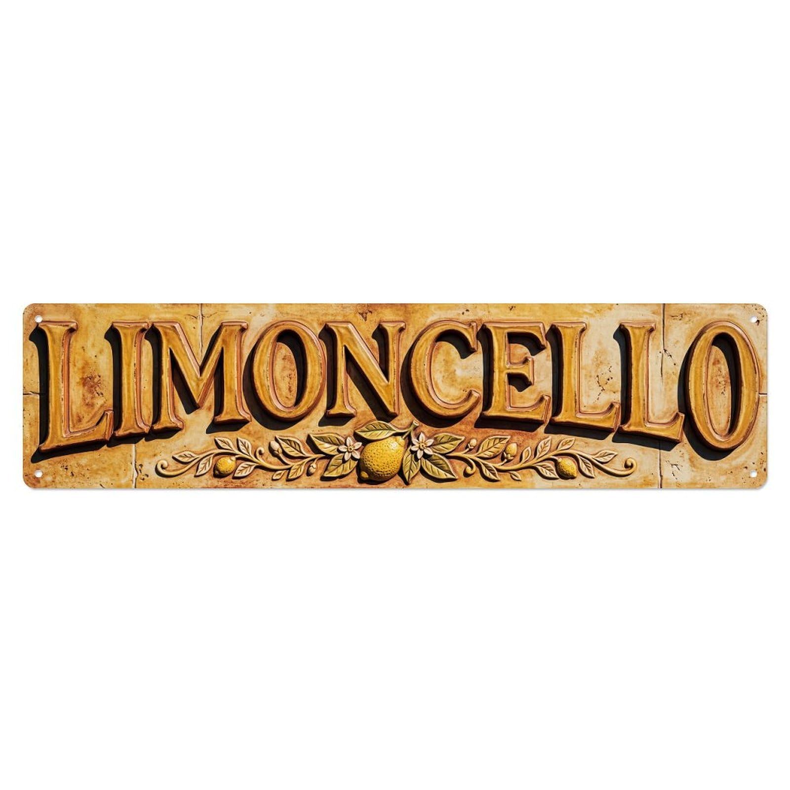 Vintage Limoncello Vintage Embossed Italian Metal Tin Sign Plaque Wall Decor for Cafe, Club, Garden Metal Poster 4x16Inch