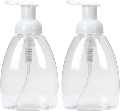 Ginger Lily Farms Dispensador de jabón espumoso, botellas de plástico recargables para jabón líquido de manos, botella transparente de 12 onzas con