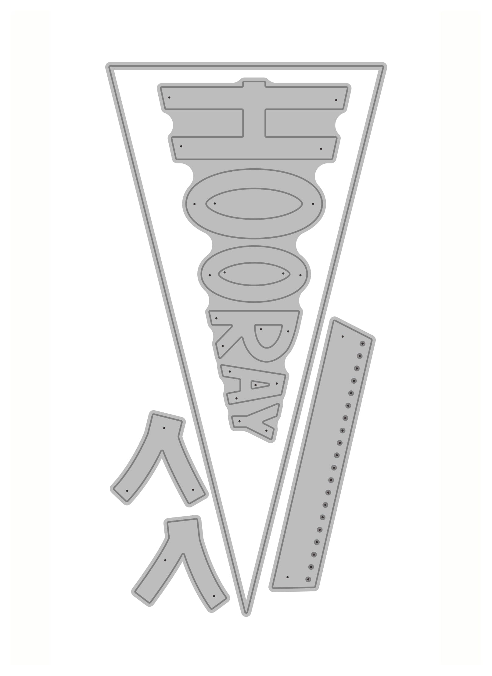 Ellen HutsonEssentials by Ellen, Hooray Pennant Die Set, Die Cutting, Papercrafts, Scrapbooking, Card Making, DIY, Decor, Birthday, Favor