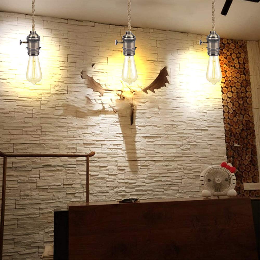 WIYETY Hanglamp met stekker: Rotan hanglamp en 1,8 m kabel