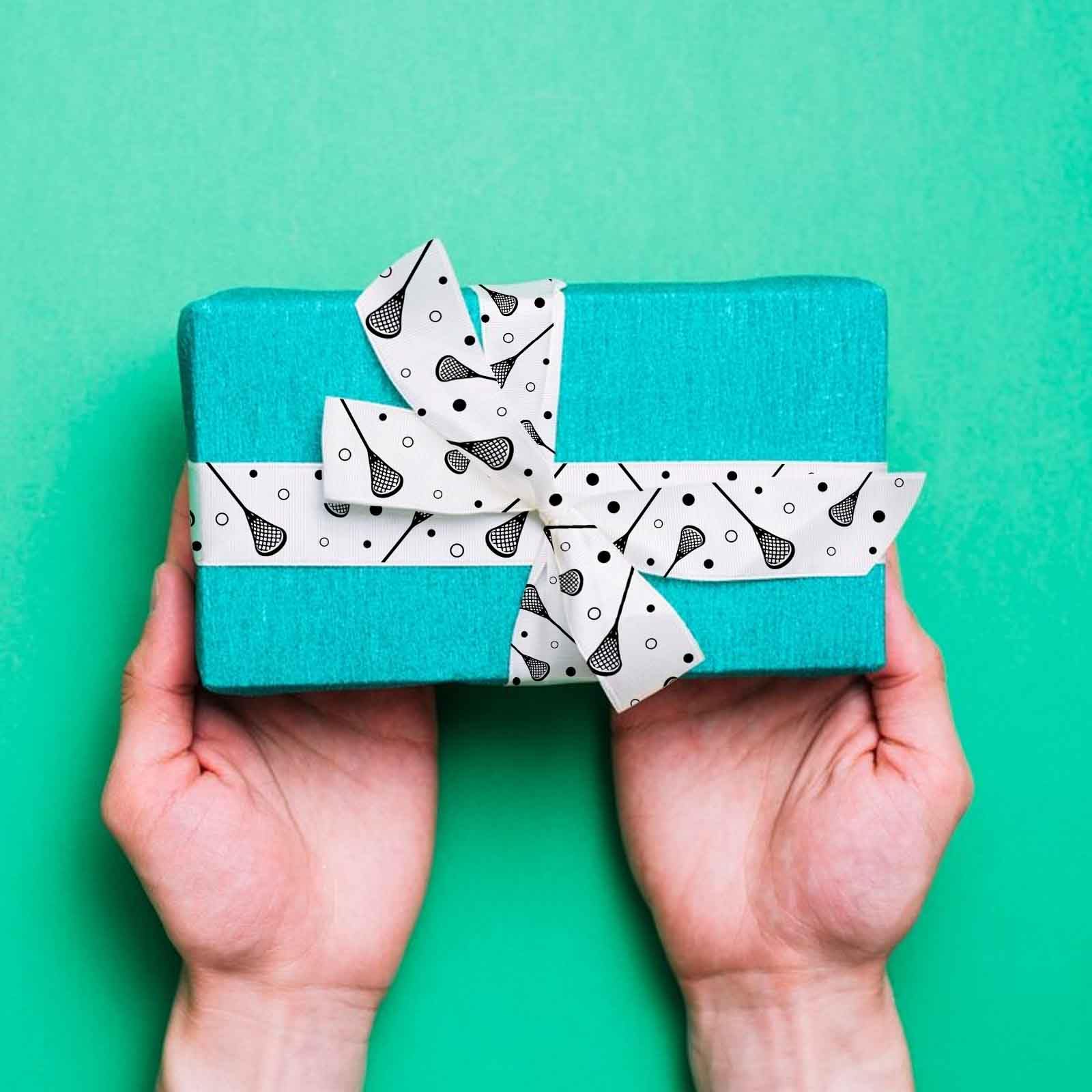 Lacrosse Theme Grosgrain Ribbon - 25 Yard Sport Ribbon For Crafts & Decor