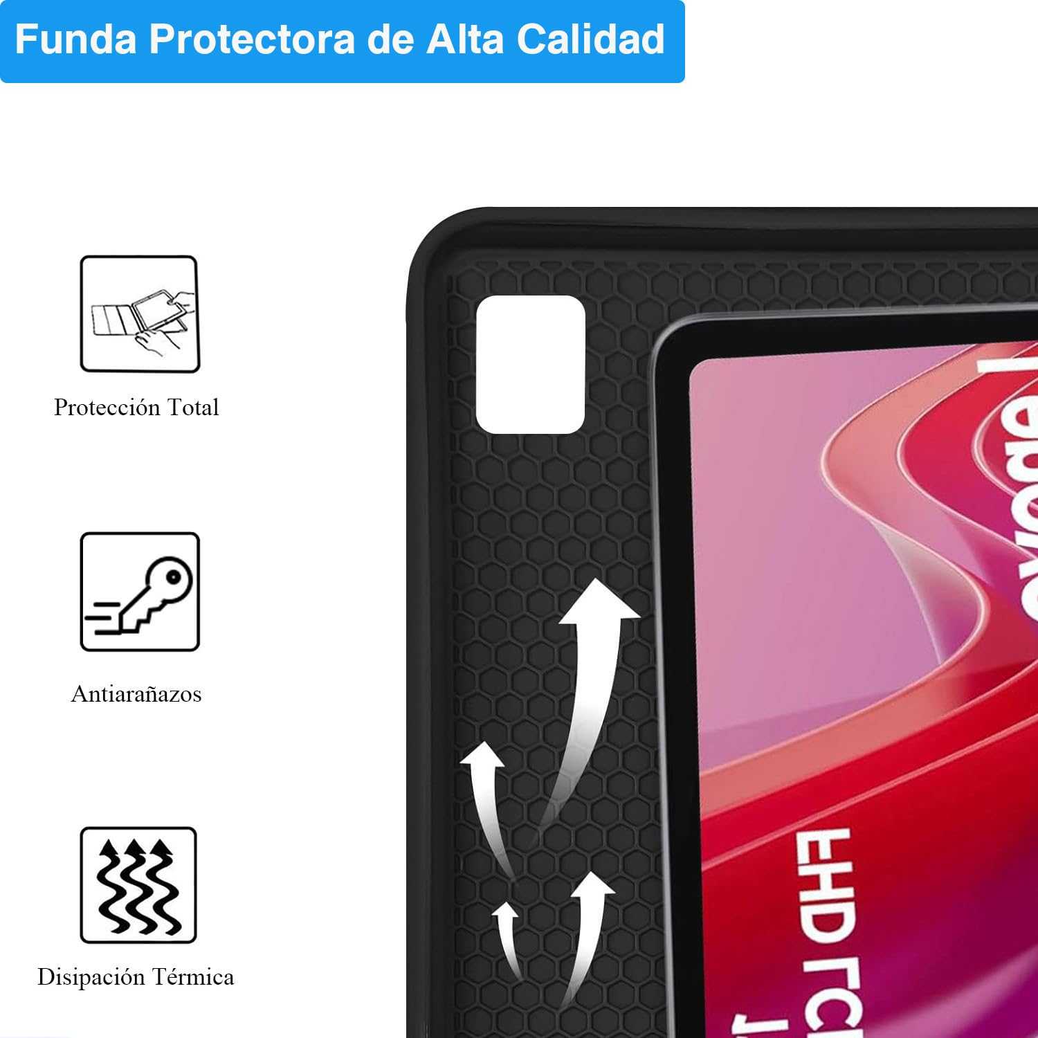 Funda Teclado para Lenovo Tab M11 2024 11 Pulgadas, Español Ñ Bluetooth Magnético, Smart Funda con Teclado QWERTY para Lenovo Tab M11 Tablet 11" (TB330FU/TB330XU) 2024, Negro
