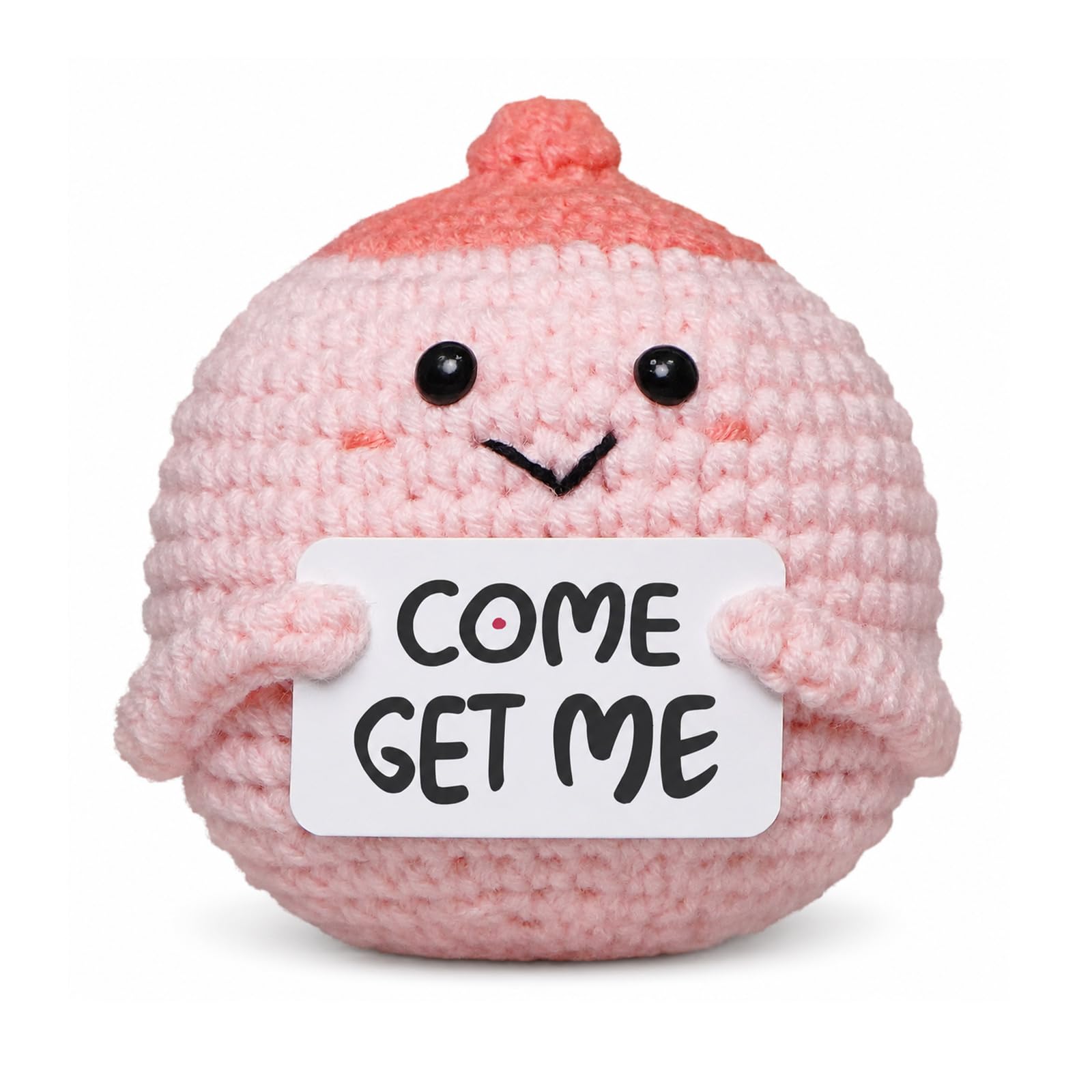IGNITRON Positive Gift Plush, Crocheted Pocket Hug Favors Gifts, Funny Emotional Support Crocheted Positivity Gift, Handmade Sympathy Present Desk Decor for Besties Friends Family