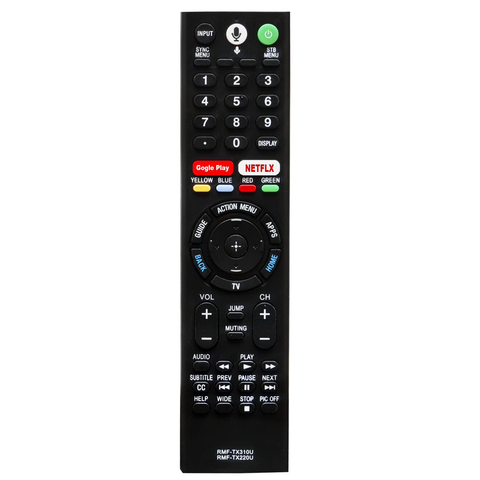 RMF-TX310U Replace Voice Remote Compatible with Sony 4K UHD TV KD-43X750F KD-49X750F KD-55X750F KD-65X750F XBR-65X850F XBR-75X850F XBR-85X850F XBR-