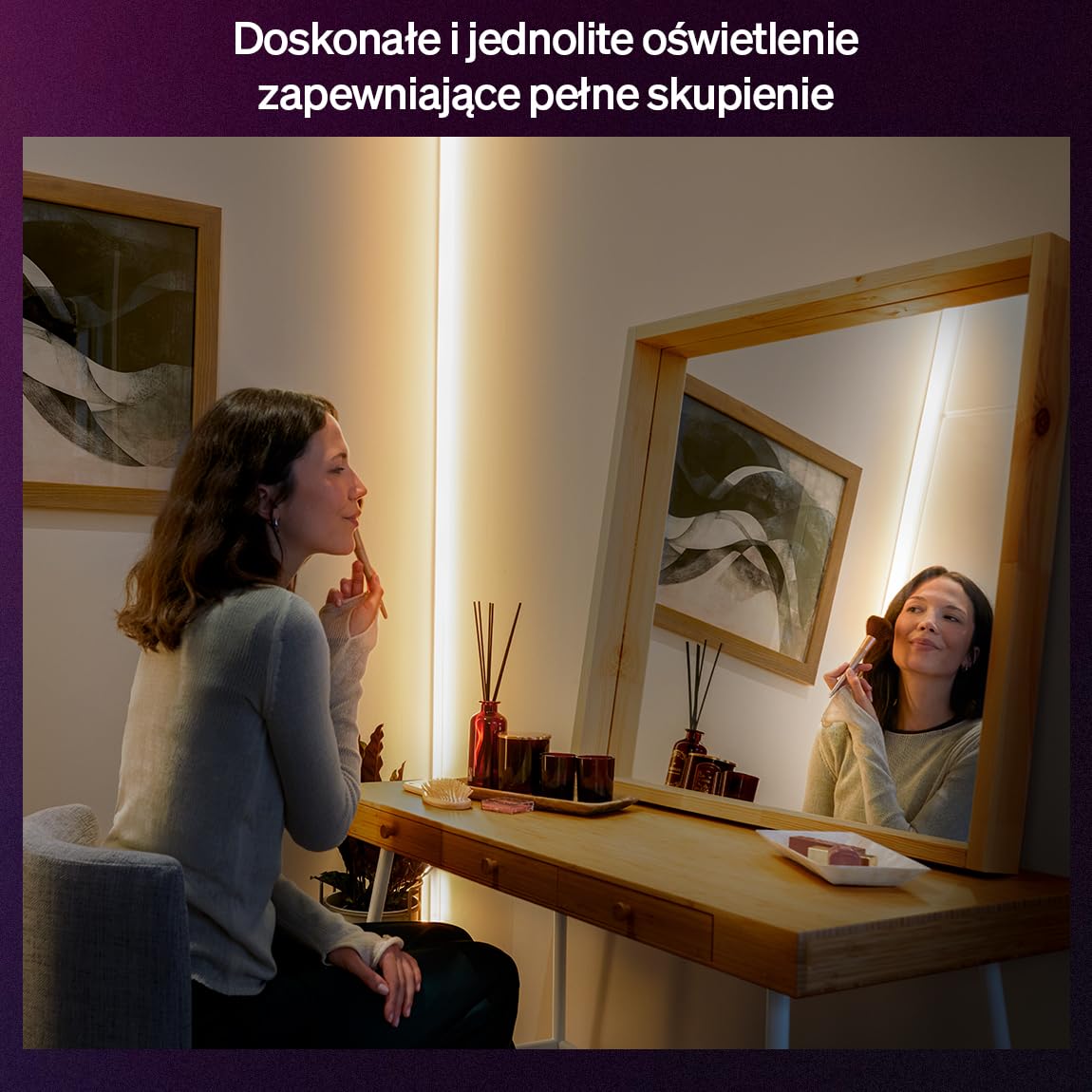 Philips Hue OmniGlow 3-metrowa taśma LED mikro LED, 2700 lm, żywe kolory i atmosfera, elastyczne oświetlenie wewnętrzne, jednolite światło, możliwość cięcia, sterowanie za pomocą aplikacji i głosem
