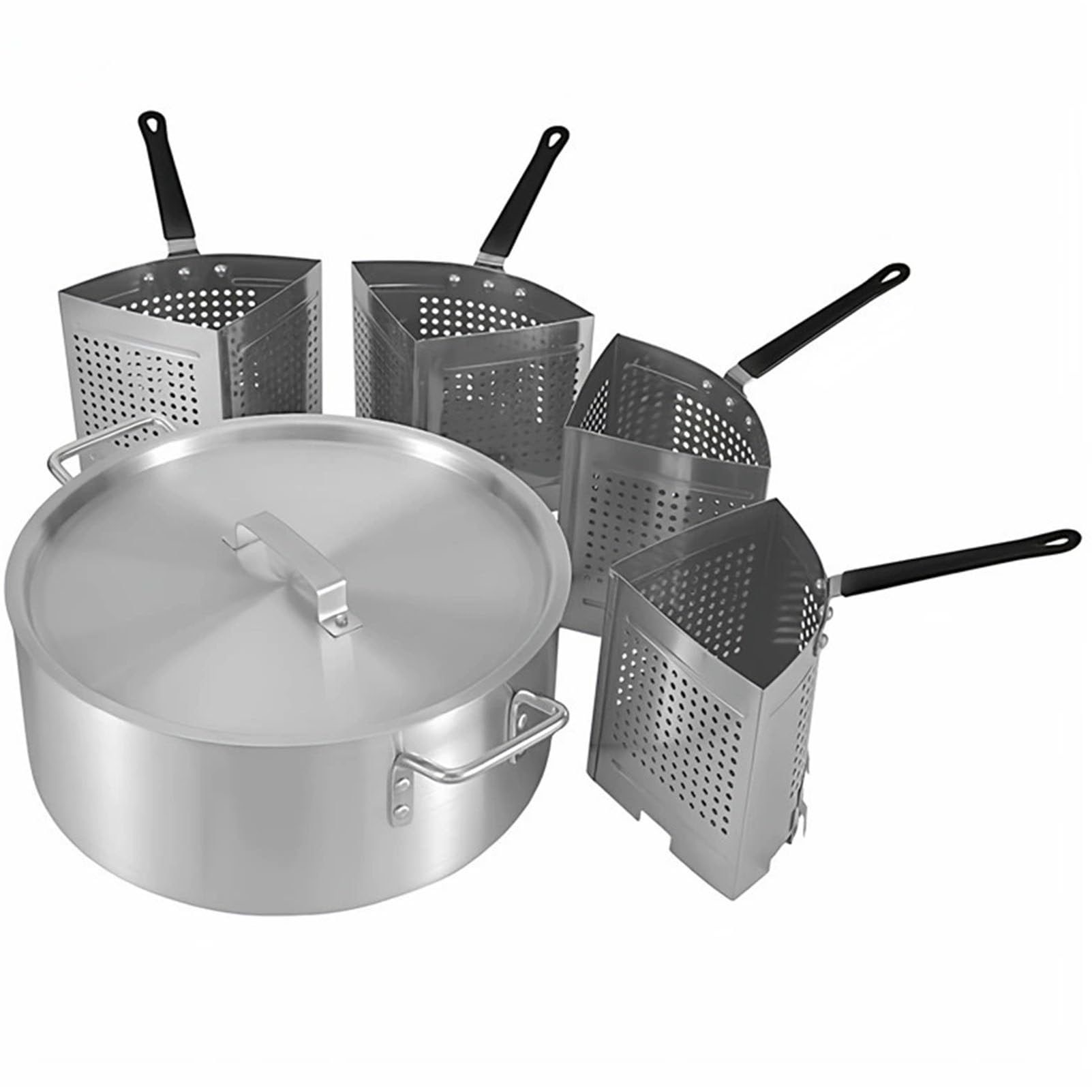 Cestelli in Acciaio Inox per pentola cuocipasta da 20 Quarti (Circa 19 Litri) – Inserto a spicchio con Manici per bollire Pasta, sbollentare Verdure e cuocere Frutti di Mare
