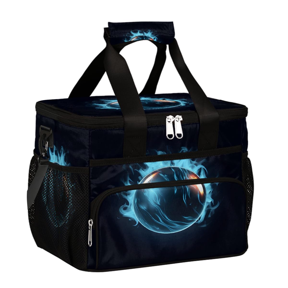 Mexpekil Borsa termica termica a prova di perdite, riutilizzabile, con motivo a palline, picnic, per donne, uomini, lavoro, campeggio, spiaggia, ufficio, 24 lattine, 15 l