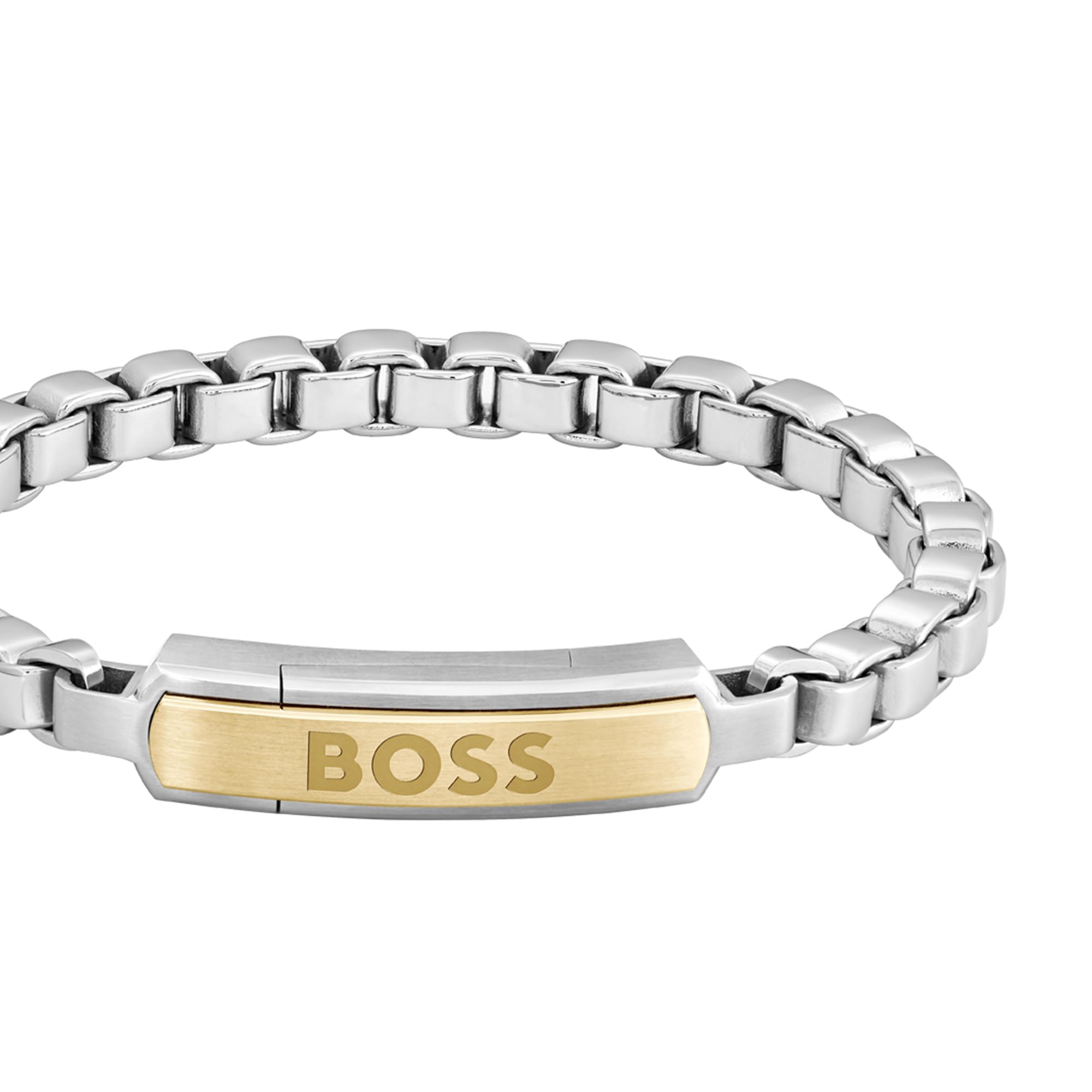 BOSS Jewelry Halskette oder Gliederarmband für Herren Kollektion DEVON aus Zweifarbiges Edelstahl, Bracelet