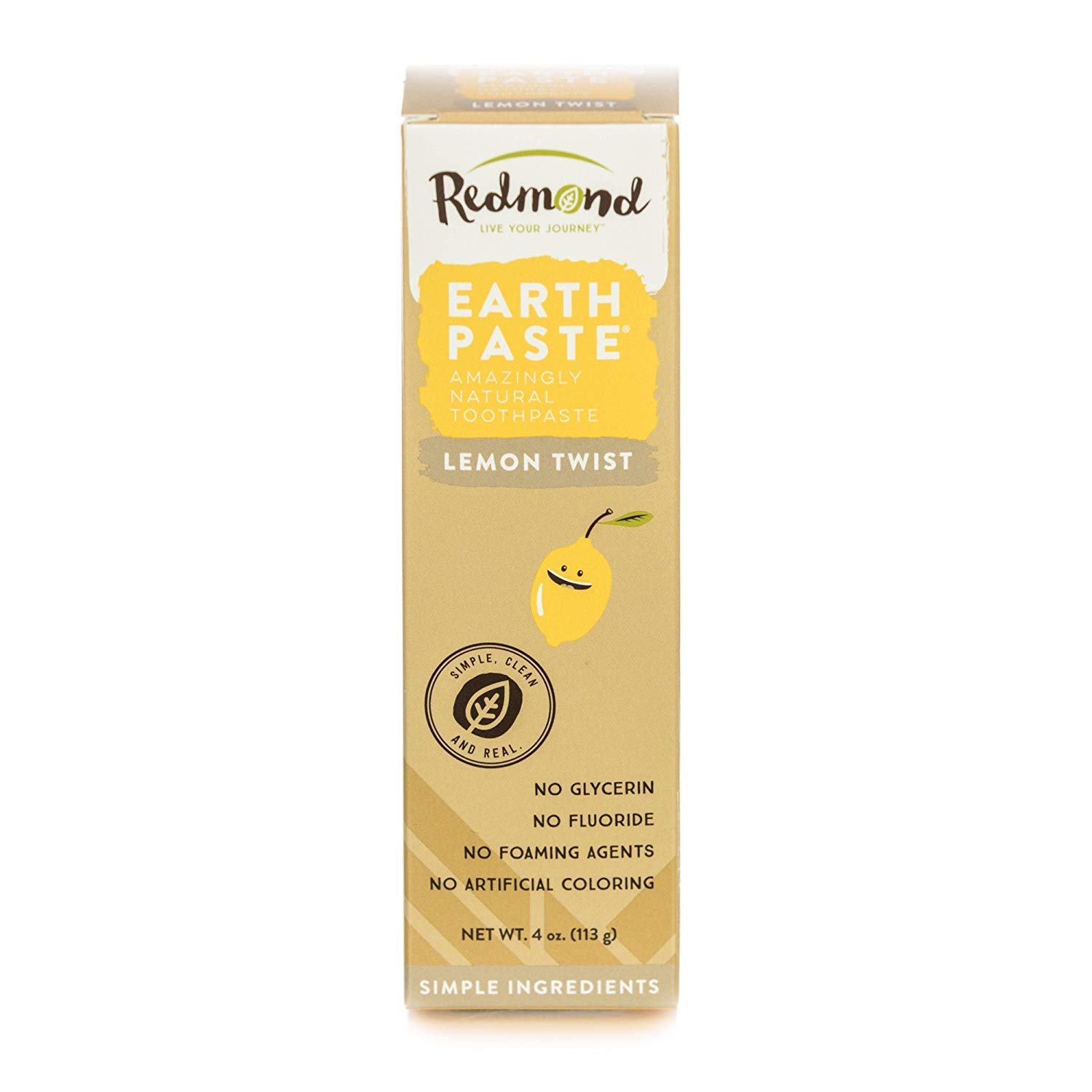 REDMONDEarthpaste, Natural Non-Flouride Toothpaste, Lemon Twist, 4 Ounce ( 6 Pack)