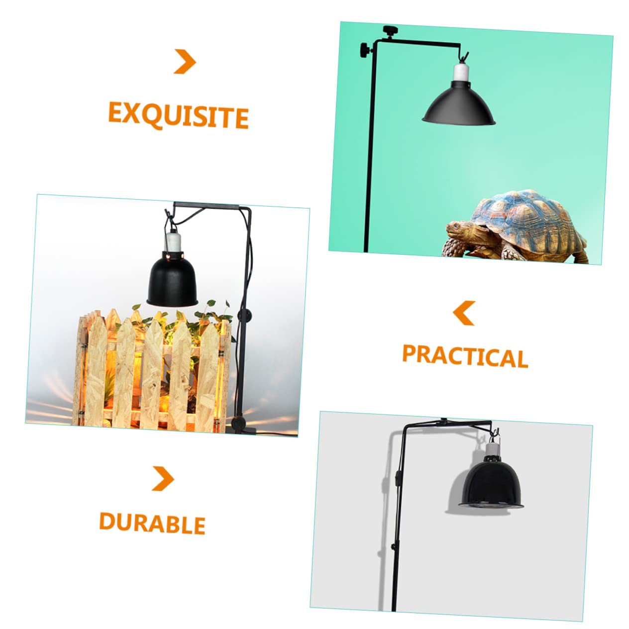 Abaodam Supporto Efficiente in e per Metallo Rettili Riscaldante Lampada da Nero Dissipazione del Calore e Protezione Contro Scottature per Terrari e Animali Compagnia