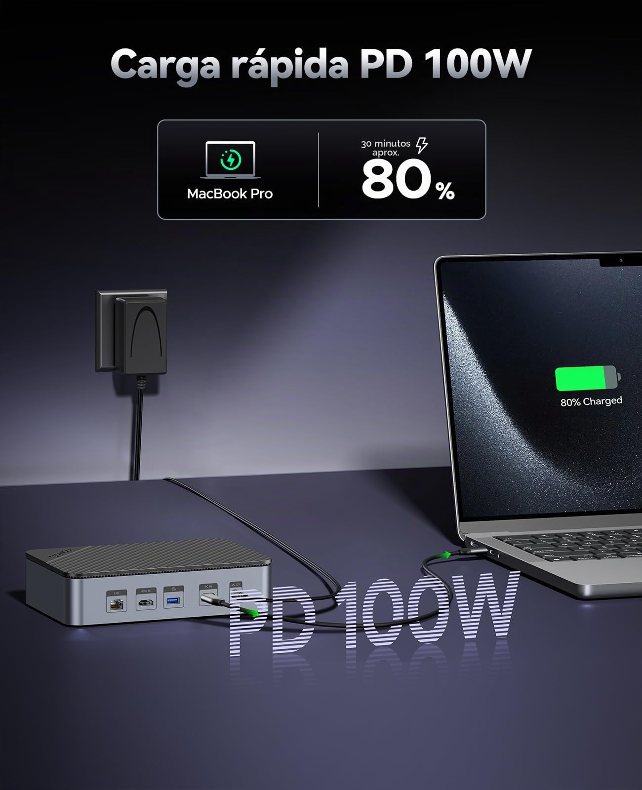 ORICO Carcasa SSD M.2 NVMe/SATA y Unidades SATA de 2,5"/3,5" hasta 26TB HDD,USB C Dock con 4K HDMI,Adaptador 10Gbps USB-A/C, SD/TF, 100W PD, Ethernet,Compatible con portátiles HP/Lenovo/DELL