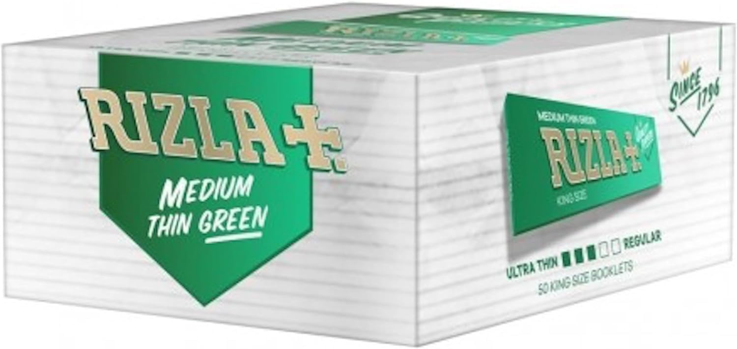 Rizla Zielony papier w rozmiarze King Size – pełne pudełko 50 broszur