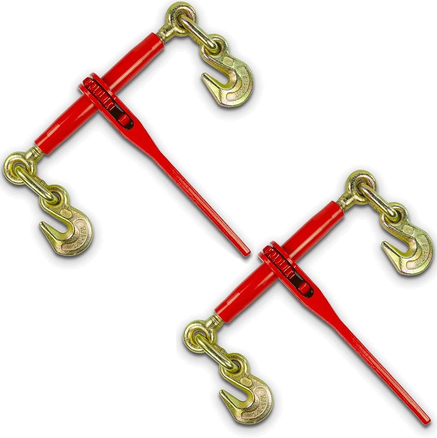 (2 sztuki) segregator łańcuchowy 3/8"-1/2", segregatory z grzechotką o nośności 4,2 kg, do użytku z łańcuchem transportowym G70 lub 1/2" G43, przywiąż ciężkie ładunki do ciężarówki lub przyczepy platformowej