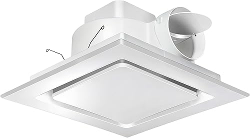 Bathroom Exhaust Fan 10" Panel Ultra Quiet without Light(8x8 Mount), 110CFM, 4" Duct for Bathroom/Garage/Home