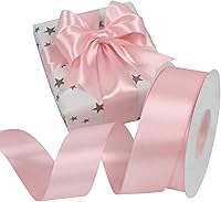 Vista 183 de Cinta de satén rosa polvoriento de doble cara, 3/8 pulgadas x 50 yardas, cintas de poliéster rosa polvoriento para envolver regalos, cinta de tela