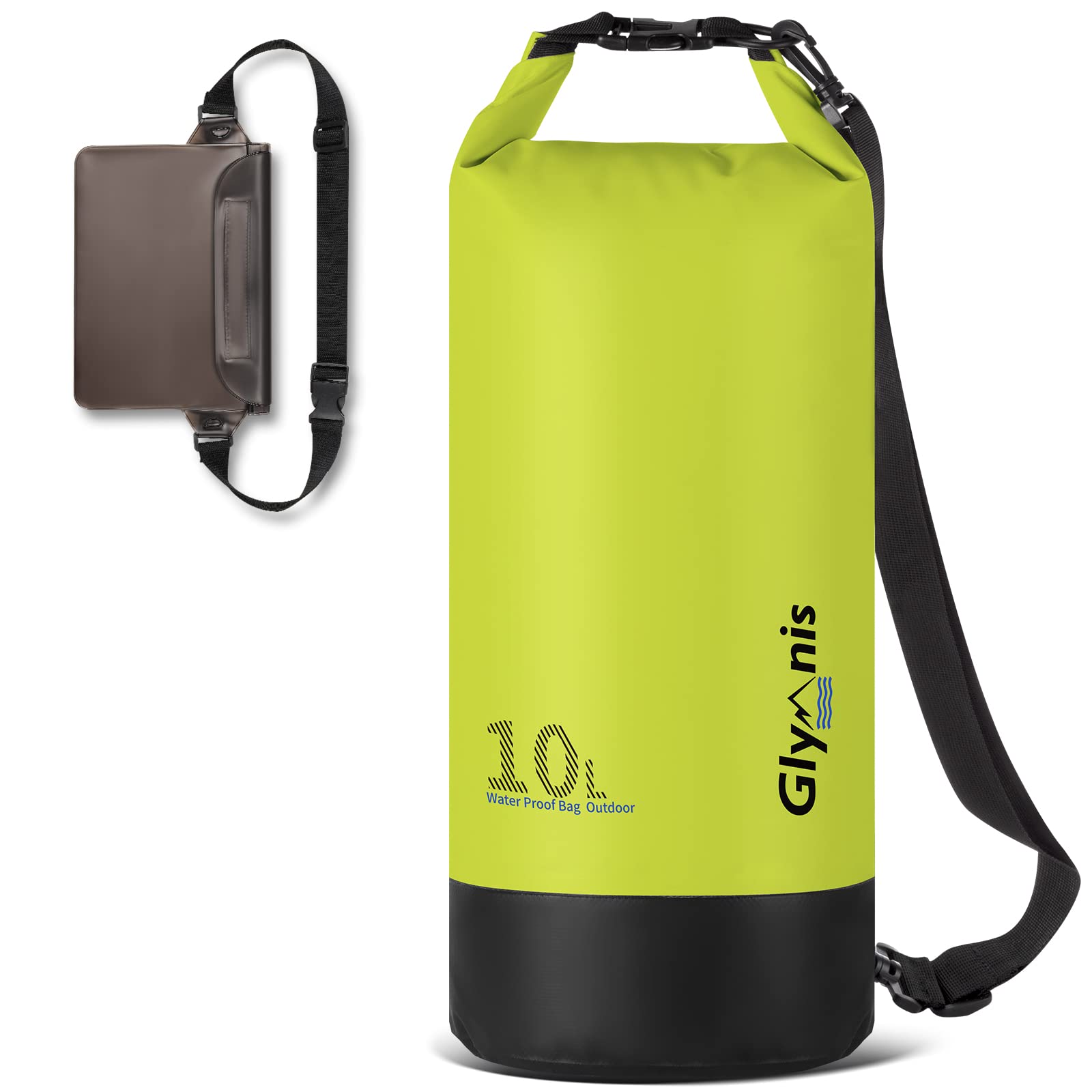 Glymnis Dry Bag 5L 10L 20L Waterproof Bag with Waterproof Pouch Bag + Phone Case and Adjustable Shoulder Strap for Kayaking Boating Fishing Rafting Swimming Camping Snowboarding — image 1