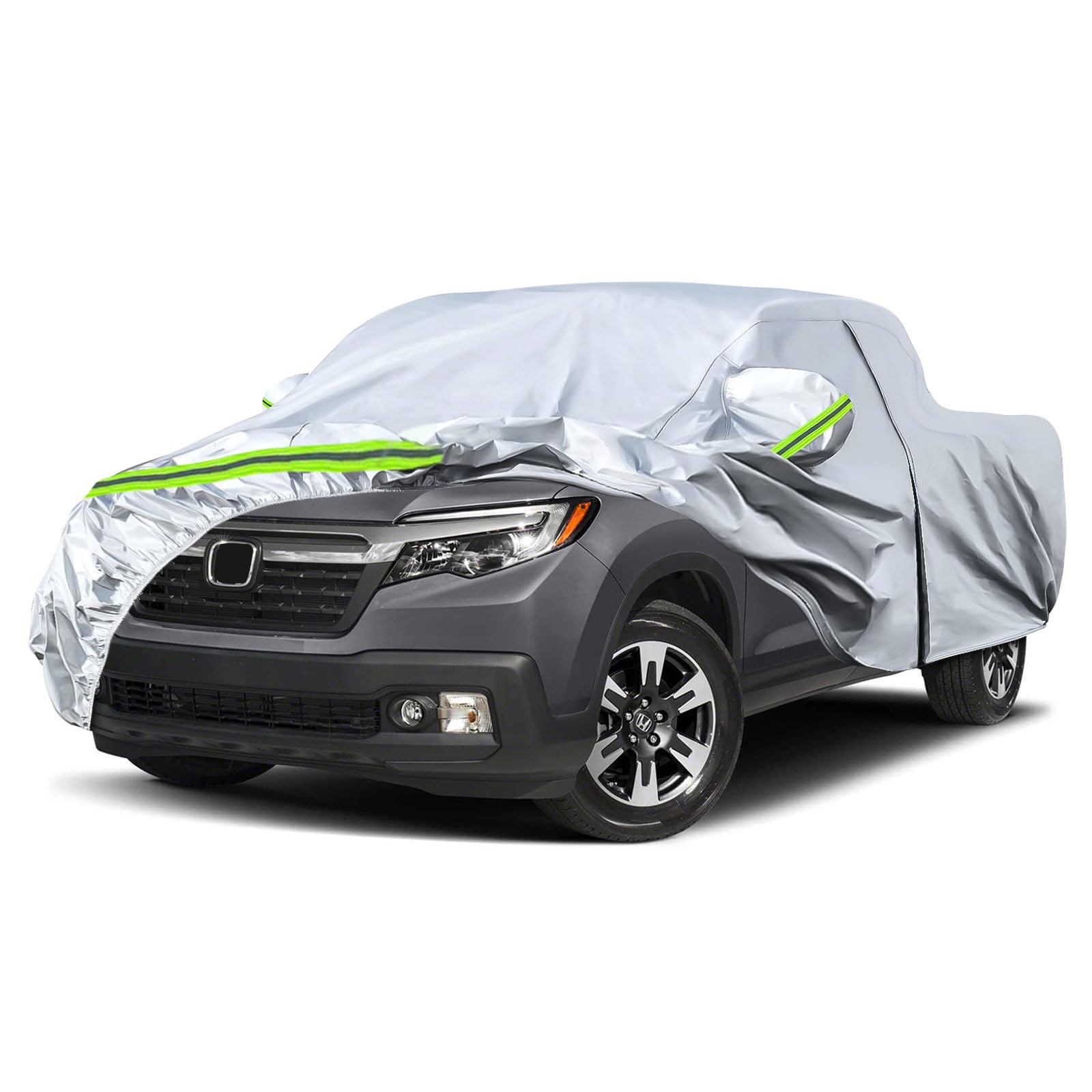 6 Layers Waterproof Car Covers Replace for 2006-2026 Honda Ridgeline | All Weather Car Cover with Cotton Liner, Zipper Door, Windproof Bands for Snow Rain Dust Protection