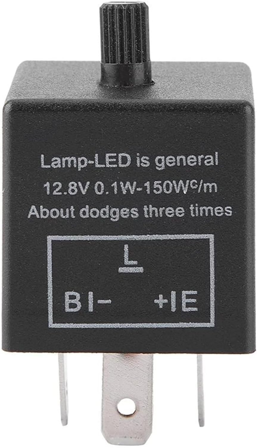 LED Flasher 12V Adjustable Frequency CF14 3 Pin Adjust Relay Car Turn Signal Indicator Blinker Light