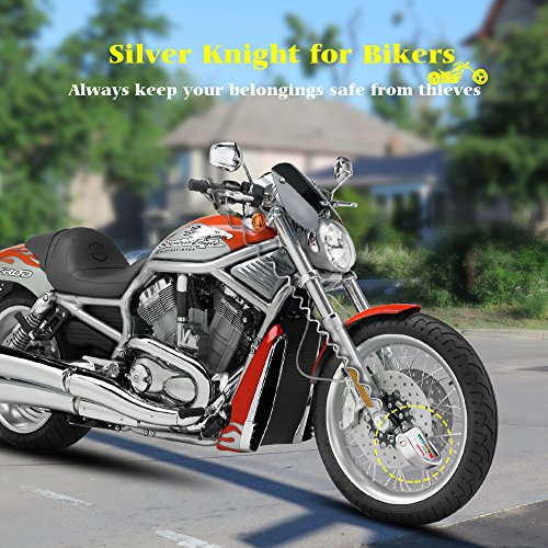 MYSBIKER Motorcycle Alarm Disc Brake Lock, Anti Theft Motorcycle Wheel Padlock with 2m Reminder Cable 110db Alarm Sound Zinc Alloy Process for 6 mm Motorcycles Bicycles Scooter Honda Yamaha Harley - Thumbnail 4