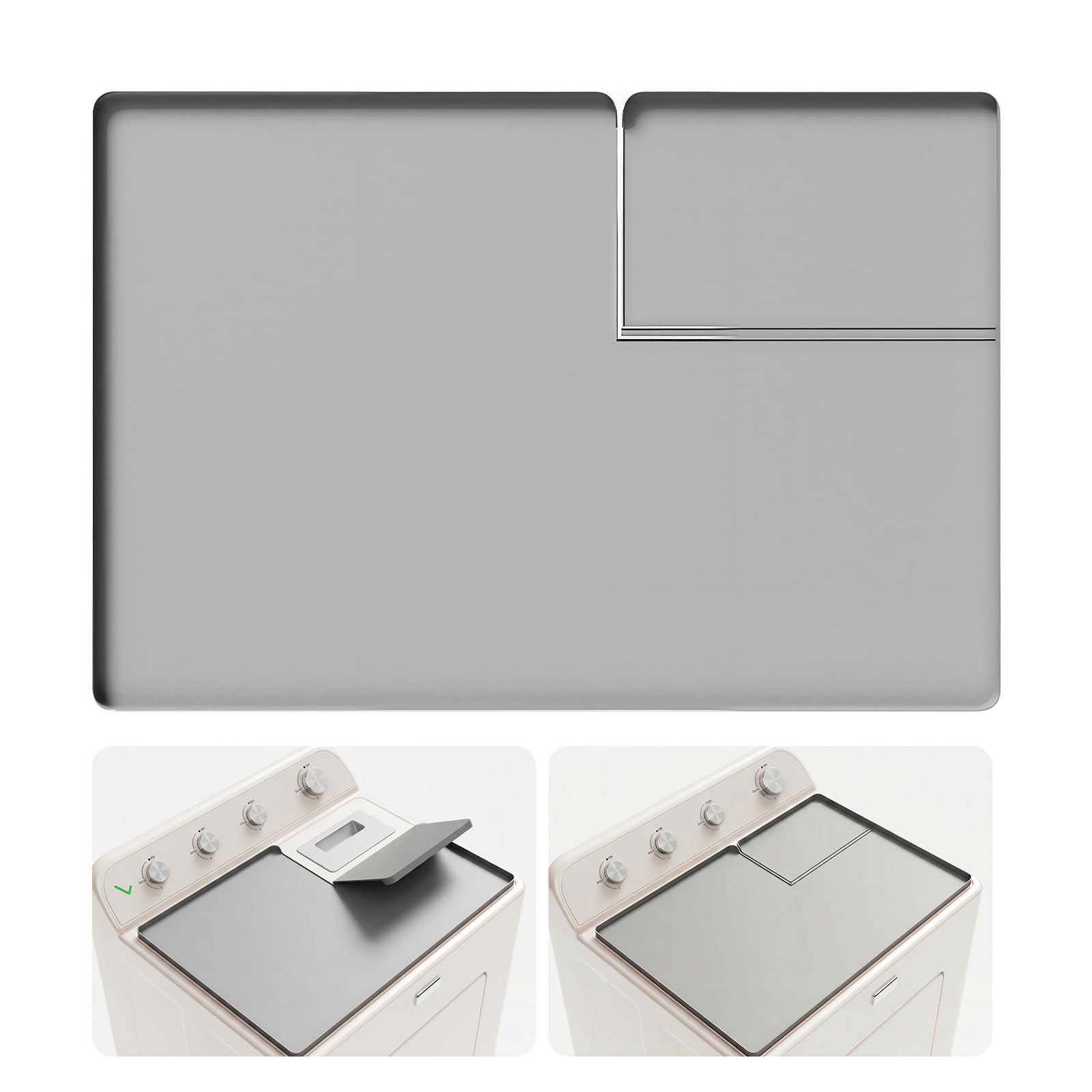 Photo 1 of AMULOKRU Washer and Dryer Top Protector Mat - Grey