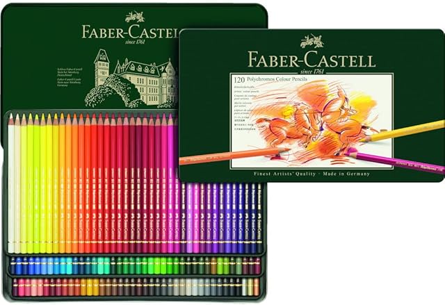 Faber-Castell 110011 Polychromos Colour Pencils, Tin of all 120 Colours