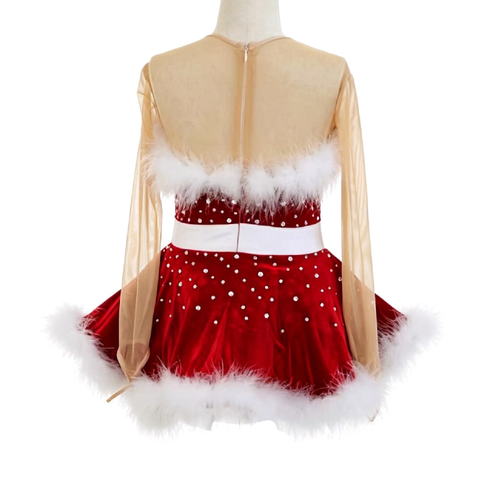 Sukienka Do Łyżwiarstwa Figurowego Na Zawody Rhinestone Zipper Strój Do Jazdy Na Łyżwach Dla Dziewczynek Strój Sceniczny