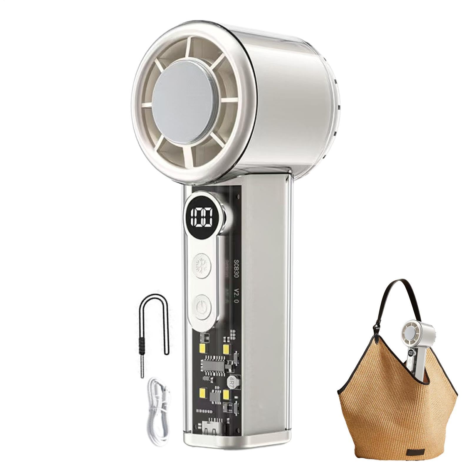 Ventilateur portable rechargeable 5000mAh pour calmer la chaleur au dortoir